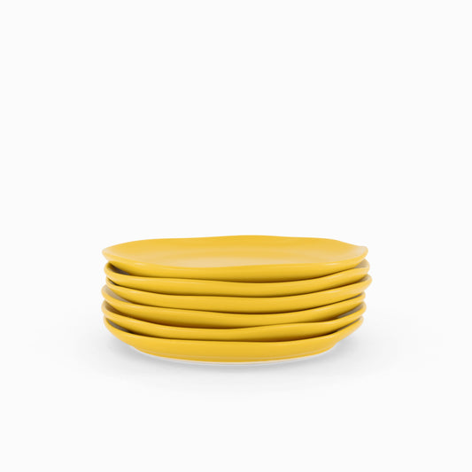 The Yellow Sunset Salad Plate - Set of 6